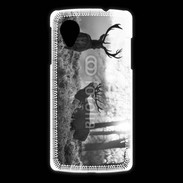 Coque LG Nexus 5 Cerf en noir et blanc 150