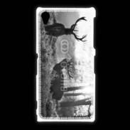 Coque Sony Xpéria Z1 Cerf en noir et blanc 150