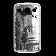 Coque Samsung Galaxy Core Cerf en noir et blanc 150