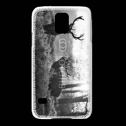 Coque Samsung Galaxy S5 Cerf en noir et blanc 150