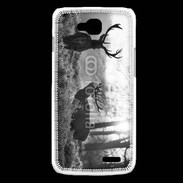 Coque LG L90 Cerf en noir et blanc 150