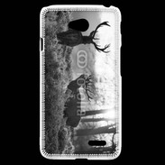 Coque LG L70 Cerf en noir et blanc 150