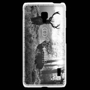 Coque LG F6 Cerf en noir et blanc 150