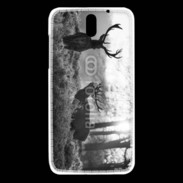 Coque HTC Desire 610 Cerf en noir et blanc 150
