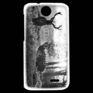 Coque HTC Desire 310 Cerf en noir et blanc 150