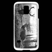 Coque Samsung Galaxy S5 Mini Cerf en noir et blanc 150