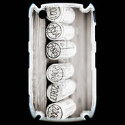 Coque Blackberry 8520 Bouchons de bouteille de vin en noir et blanc 12
