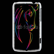 Coque HTC Wildfire G8 Vector image of an horse on black back 50