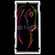 Coque Sony Xperia U Vector image of an horse on black back 50
