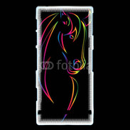 Coque Sony Xperia P Vector image of an horse on black back 50