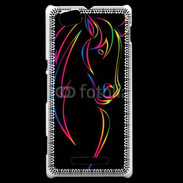 Coque Sony Xperia M Vector image of an horse on black back 50
