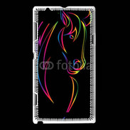 Coque Sony Xperia L Vector image of an horse on black back 50