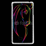 Coque LG F5 Vector image of an horse on black back 50