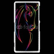 Coque Sony Xperia Z2 Vector image of an horse on black back 50