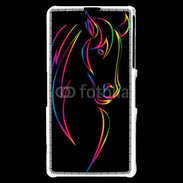 Coque Sony Xperia Z1 Compact Vector image of an horse on black back 50