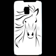 Coque LG P990 Vector image of an horse on white