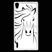 Coque Huawei Ascend P7 Vector image of an horse on white