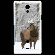 Coque Sony Xperia T Cerf en hiver 55