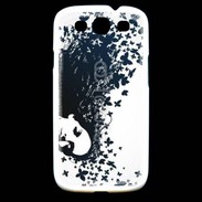 Coque Samsung Galaxy S3 Woman with a butterflies in hair.