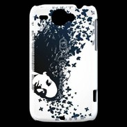 Coque HTC Wildfire G8 Woman with a butterflies in hair.
