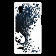 Coque LG Optimus L9 Woman with a butterflies in hair.