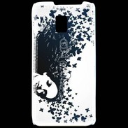 Coque LG P990 Woman with a butterflies in hair.