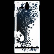 Coque Sony Xperia U Woman with a butterflies in hair.