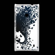 Coque Nokia Lumia 520 Woman with a butterflies in hair.
