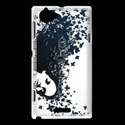 Coque Sony Xperia L Woman with a butterflies in hair.