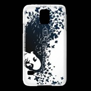 Coque Samsung Galaxy S5 Woman with a butterflies in hair.