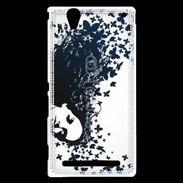 Coque Sony Xperia T2 Ultra Woman with a butterflies in hair.