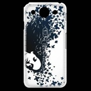 Coque LG G Pro Woman with a butterflies in hair.
