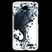 Coque LG L70 Woman with a butterflies in hair.