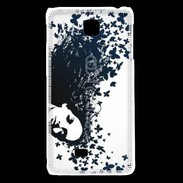 Coque LG F5 Woman with a butterflies in hair.
