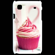 Coque Samsung Galaxy S Cup cake rose et blanc