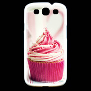 Coque Samsung Galaxy S3 Cup cake rose et blanc