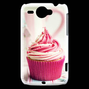Coque HTC Wildfire G8 Cup cake rose et blanc