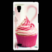 Coque LG Optimus L9 Cup cake rose et blanc