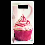 Coque LG Optimus L7 Cup cake rose et blanc