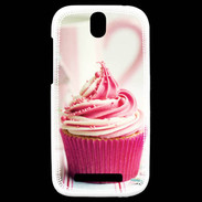 Coque HTC One SV Cup cake rose et blanc