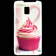 Coque LG P990 Cup cake rose et blanc