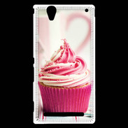 Coque Sony Xperia T2 Ultra Cup cake rose et blanc