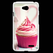 Coque LG L70 Cup cake rose et blanc