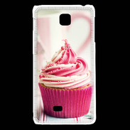 Coque LG F5 Cup cake rose et blanc