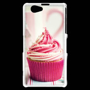 Coque Sony Xperia Z1 Compact Cup cake rose et blanc