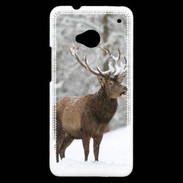 Coque HTC One Cerf en hiver 50