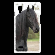 Coque LG Optimus L9 Magnifique cheval noir 5