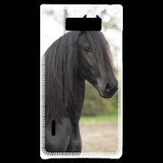 Coque LG Optimus L7 Magnifique cheval noir 5
