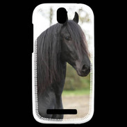 Coque HTC One SV Magnifique cheval noir 5