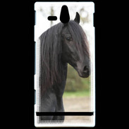 Coque Sony Xperia U Magnifique cheval noir 5